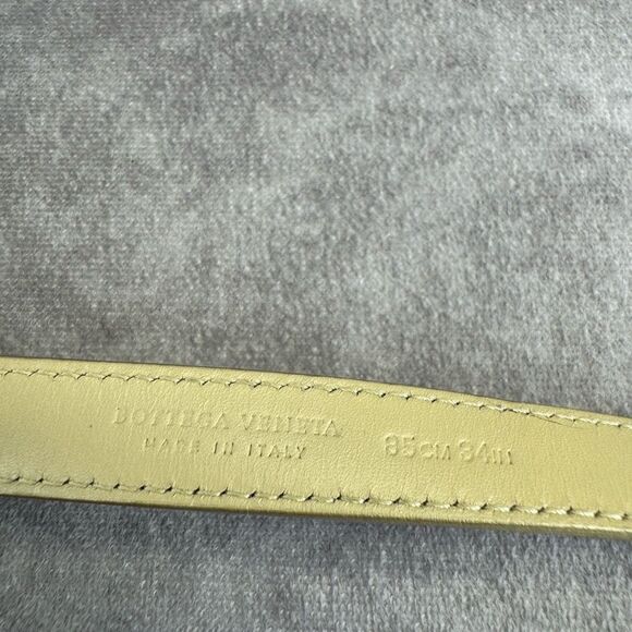 Bottega Veneta Slim Gold Beige Leather Belt 85/34 main image 5
